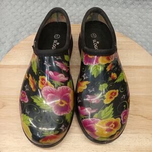 Sloggers Rubber Clogs 9 Women's Slip On Comfort Floral Waterproof Garden Shoes
